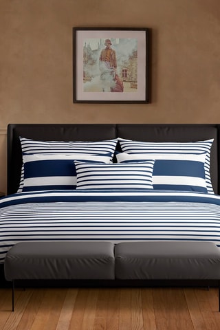 2 Katoensatijnen Kussenslopen 80 Draad/cm² Horizon - Blauw