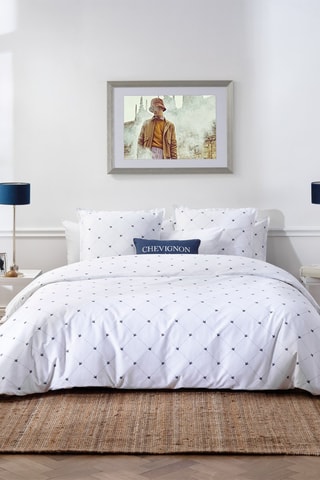 2 Katoensatijnen Kussenslopen 80 Draad/cm² Canards Evy - Wit