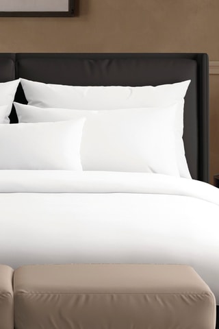 2 fronhas em cetim de algodão 80 fios/cm² Uni - Branco - 50 x 70 cm