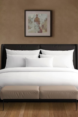 2 fronhas em cetim de algodão 80 fios/cm² Uni - Branco - 50 x 70 cm