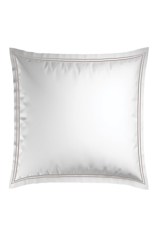 2 fronhas em cetim de algodão 80 fios/cm² Saint-Tropez - Branco e toupeira