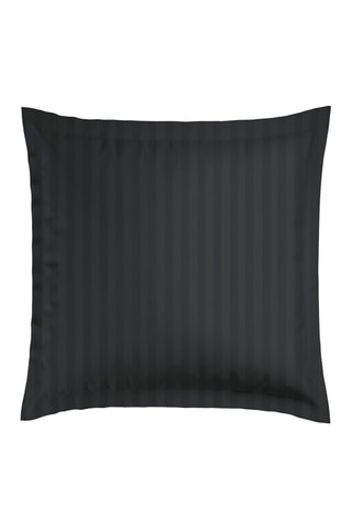 2 fronhas de almofada acetinadas de algodão tecido jacquard 80 fios/cm² - Preto - 63 x 63 cm