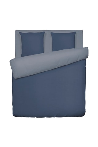 Conjunto de edredão em algodão 57 fios/cm² Uni - Azul-escuro
