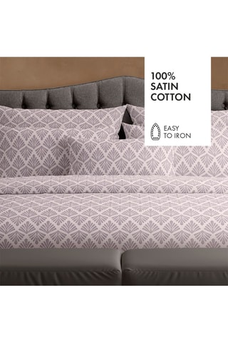 Katoensatijnen Overtrekset 80 Draad/cm² Vibrance Végétale - Lichtpaars