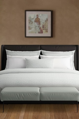 Katoensatijnen Overtrekset Oliveira- 
Groen