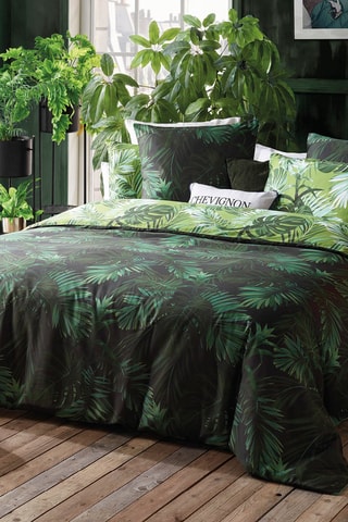 Katoensatijnen Overtrekset 78 Draad/cm² Jungle - Groen