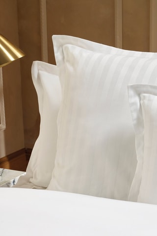 Conjunto de edredão em cetim de algodão 80 fios/cm² Jacquard - Branco