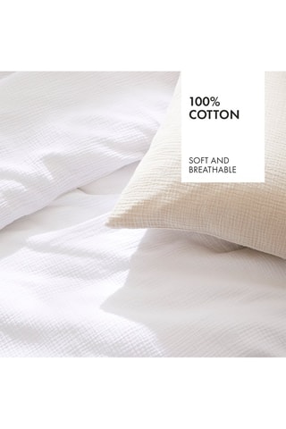 Conjunto de edredão em gaze de algodão 80 fios/cm² Liso - Branco