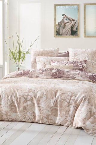 Katoensatijnen Overtrekset 80 Draad/cm² Jungle- Taupe