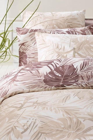 Katoensatijnen Overtrekset 80 Draad/cm² Jungle- Taupe