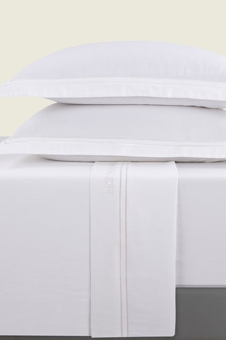 Conjunto de lençóis em cetim de algodão 80 fios/cm² Saint-Tropez - Branco