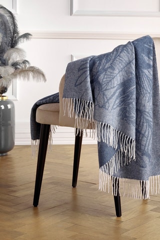 Wollen en Kasjmier Plaid Monstera - 130 x 180 cm -
Blauw