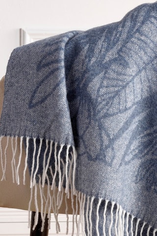 Wollen en Kasjmier Plaid Monstera - 130 x 180 cm -
Blauw