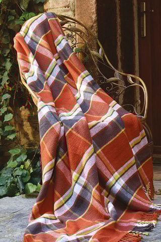 Plaid Oranje en donkergrijs - 130 x 180 cm