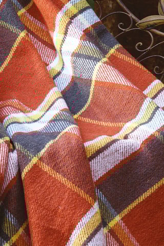 Plaid Oranje en donkergrijs - 130 x 180 cm