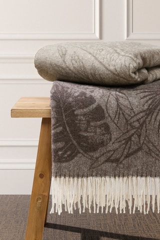 Wollen Plaid 245 Draad/cm² Araçari - Taupe - 130 x 180 cm