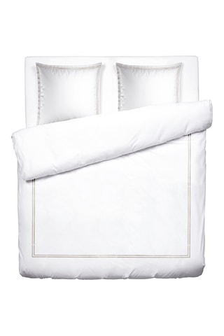 Conjunto de edredão em cetim de algodão 80 fios/cm² Saint-Tropez - Branco e toupeira