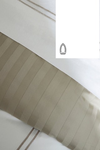 Conjunto de edredão em cetim de algodão 80 fios/cm² Saint-Tropez - Branco e toupeira