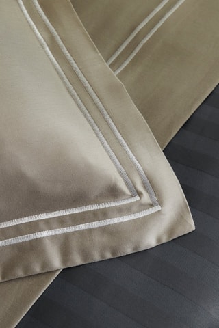 Conjunto de edredão em cetim de algodão 80 fios/cm² Saint-Tropez - Toupeira e branco