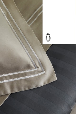 Conjunto de edredão em cetim de algodão 80 fios/cm² Saint-Tropez - Toupeira e branco