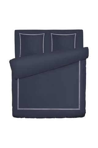 Conjunto de edredão em cetim de algodão 80 fios/cm² Saint-Tropez - Azul escuro e branco