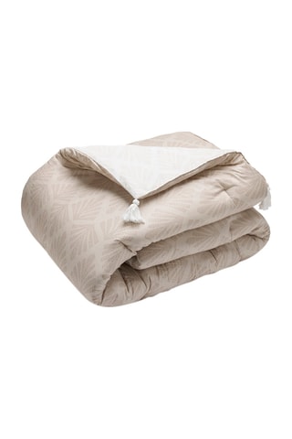 Edredão em cetim de algodão 80 fios/cm² Vibrance végétale - Toupeira branco