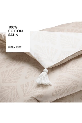 Edredão em cetim de algodão 80 fios/cm² Vibrance végétale - Toupeira branco