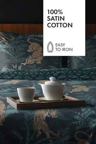 2 Katoensatijnen Kussenslopen 80 Draad/cm² Jaro - Blauw