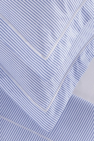 2 Perkalkatoenen Kussenslopen 80 Draad/cm² Lyon - Kobaltblauw en Wit