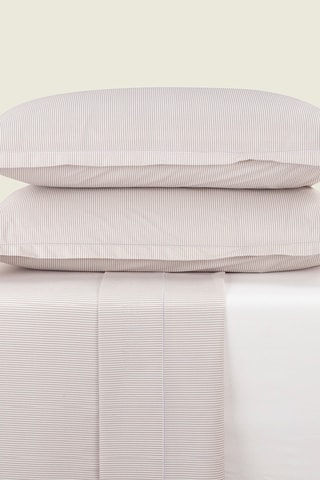 2 Perkalkatoenen Kussenslopen 80 Draad/cm² Lyon - Taupe