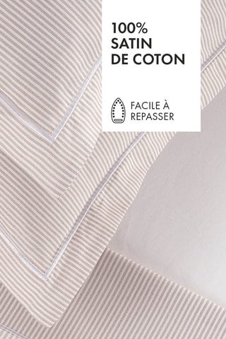 2 Perkalkatoenen Kussenslopen 80 Draad/cm² Lyon - Taupe