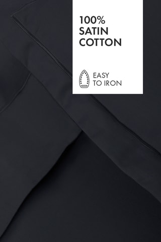 2 fronhas em cetim de algodão 80 fios/cm² Uni 1 baratta - Azul-escuro