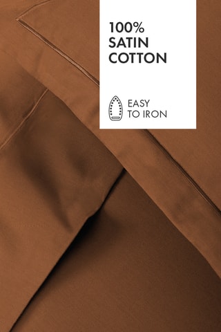 2 fronhas em cetim de algodão 80 fios/cm² Uni 1 baratta - Castanho