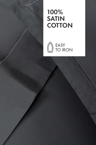 2 fronhas em cetim de algodão 80 fios/cm² Uni 1 baratta - Cinzento-escuro