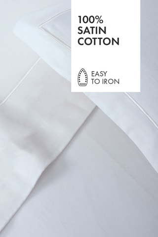 2 fronhas em cetim de algodão 80 fios/cm² Uni 1 baratta - Branco