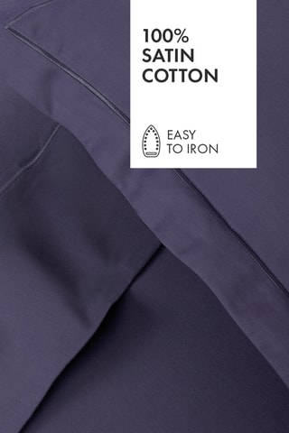 2 fronhas em cetim de algodão 80 fios/cm² Uni 1 baratta - Azul-marinho