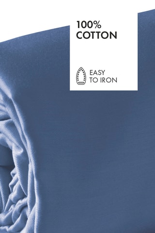 Lençol-capa em algodão 80 fios/cm² Uni - Azul