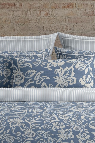 Katoenen Hoeslaken 80 Draad/cm² Jardin - Blauw