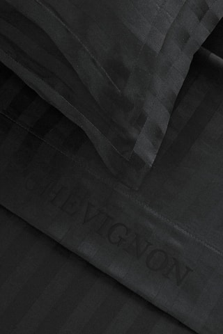 Lençol liso em cetim de algodão 80 fios/cm² Dobby - Preto