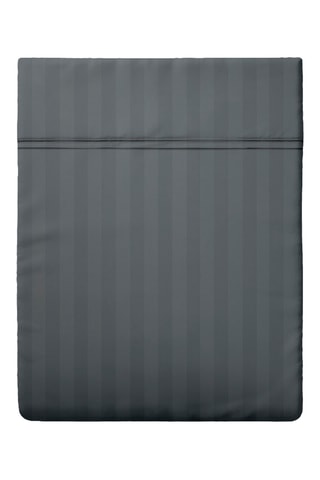 Lençol liso em cetim de algodão 80 fios/cm² Dobby - Cinzento-escuro