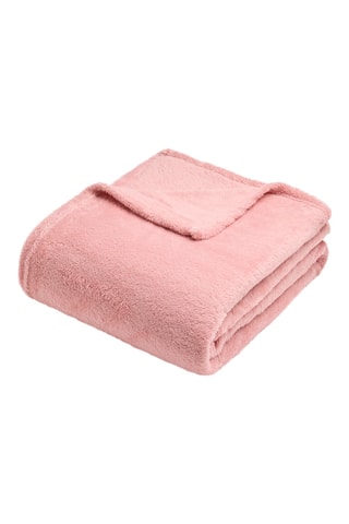 Fleece Plaid Effen - Lichtroze - 180 x 220 cm