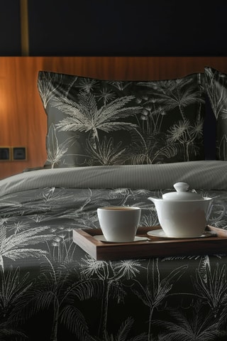 Katoensatijnen Overtrekset 80 Draad/cm² Eden noir - Zwart