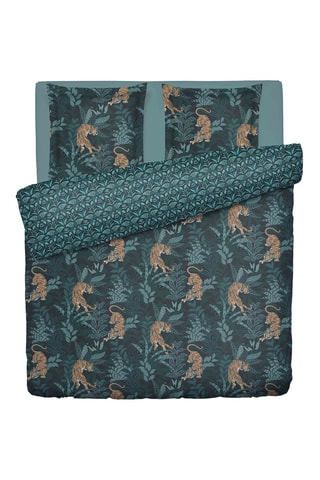 Katoensatijnen Overtrekset 80 Draad/cm² Jaro - Blauw en Beige