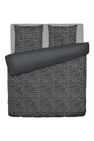 Katoensatijnen Overtrekset 80 Draad/cm² Fauve - Zwart en Grijs