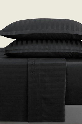 Conjunto de lençóis em cetim de algodão 80 fios/cm² Dobby - Preto