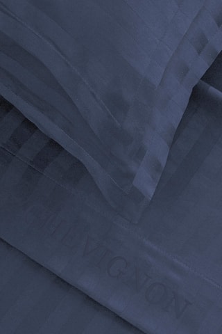 Conjunto de lençóis em cetim de algodão 80 fios/cm² Dobby - Azul-marinho