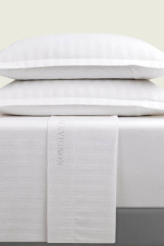 Conjunto de lençóis em cetim de algodão 80 fios/cm² Dobby - Branco