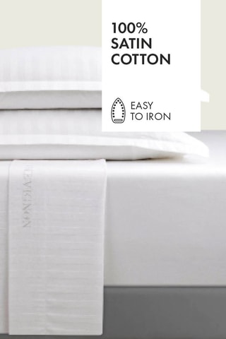 Conjunto de lençóis em cetim de algodão 80 fios/cm² Dobby - Branco