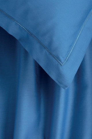 Conjunto de lençóis em cetim de algodão 80 fios/cm² Uni - Azul-real