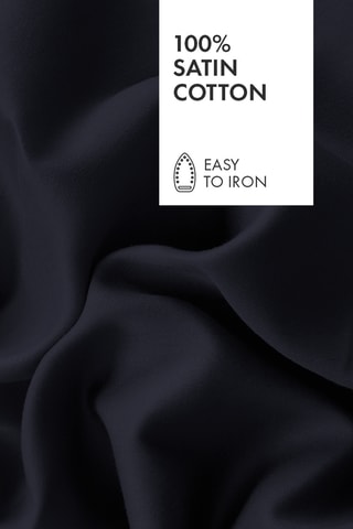 Conjunto de lençóis em cetim de algodão 80 fios/cm² Uni - Azul